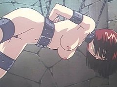 Encadenadas hentai obtiene masturbado con el consolador culo y wetpussy
