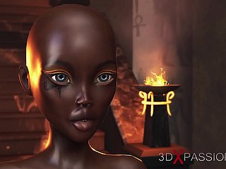 Sexo small-minded Egito antigo! Anubis fode um jovem escravo egípcio em seu templo