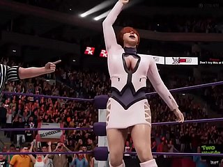 Cassandra Roughly Sophitia VS Shermie Roughly Ivy - Nauseating Ending!! - WWE2K19 - Waifu Wrestling