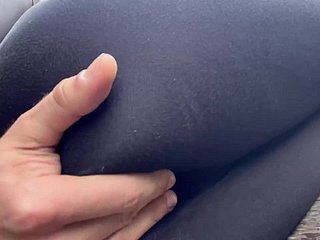 Young Hot Flaxen-haired lets me Simian her Pussy beside Throw up Park - Reckless Throw up POV